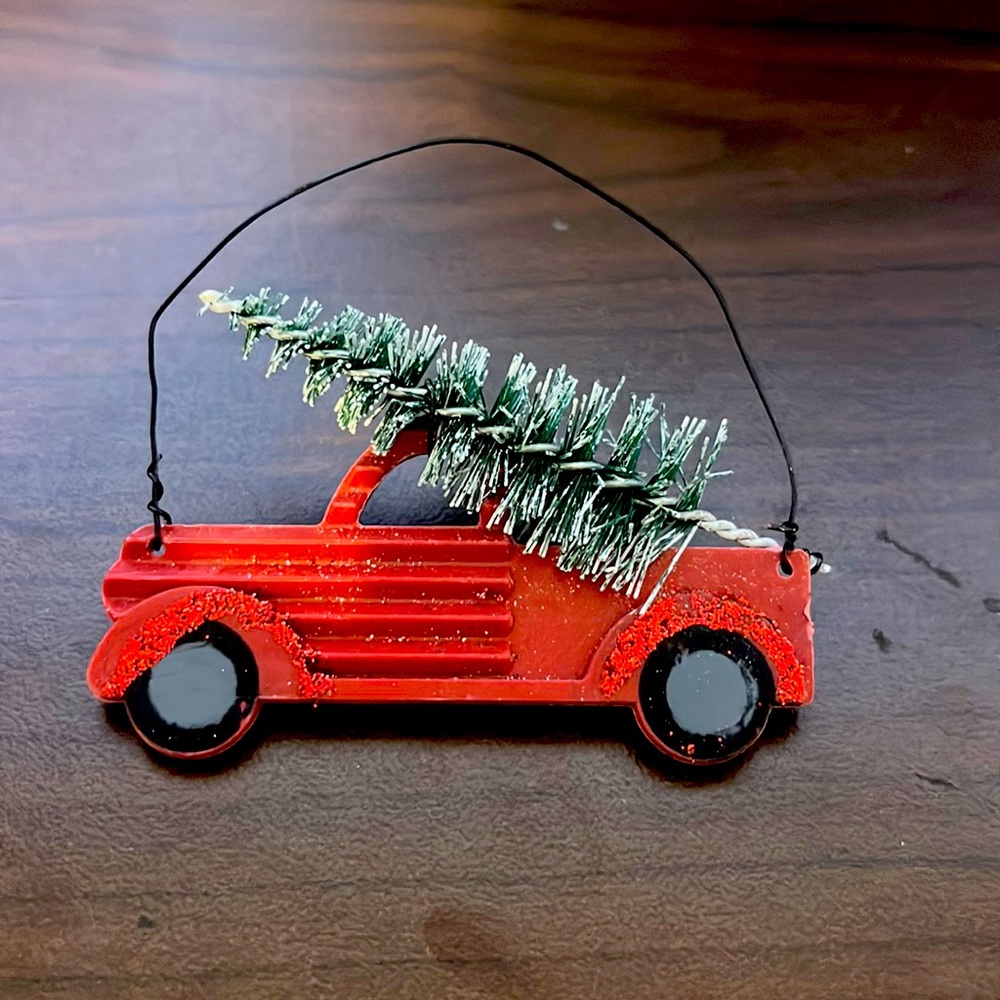Small Red Christmas Truck Ornament